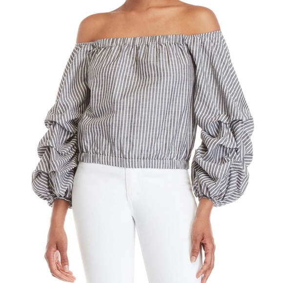 Lovers + Friends Tops - Lovers + Friends Alliah Balloon Sleeve Linen Top M